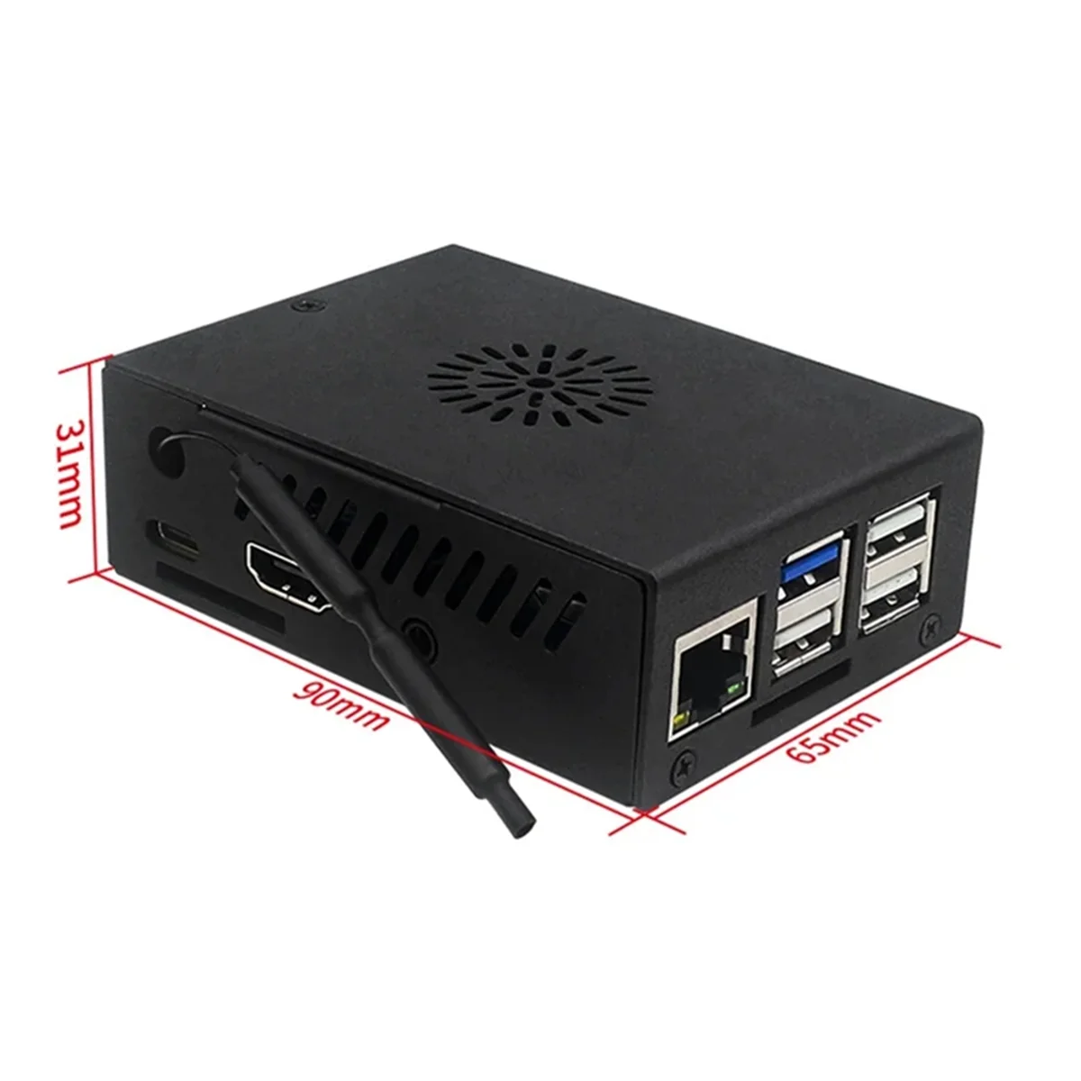 New 3C-For 3B Case , Metal Shell with Fan & Heatsink for 3B 2GB / 4GB / 8GB Easy Install (with Antenna)