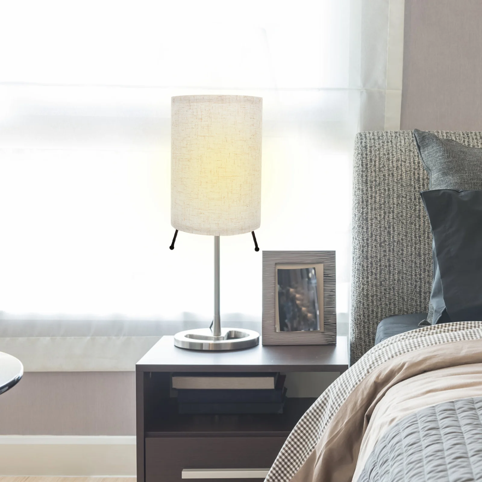 

Replacement Linen Cylinder Lampshade Table Lamp Floor Light Part Suitable for Bedroom Living Room Modern Fabric Lamp Shade