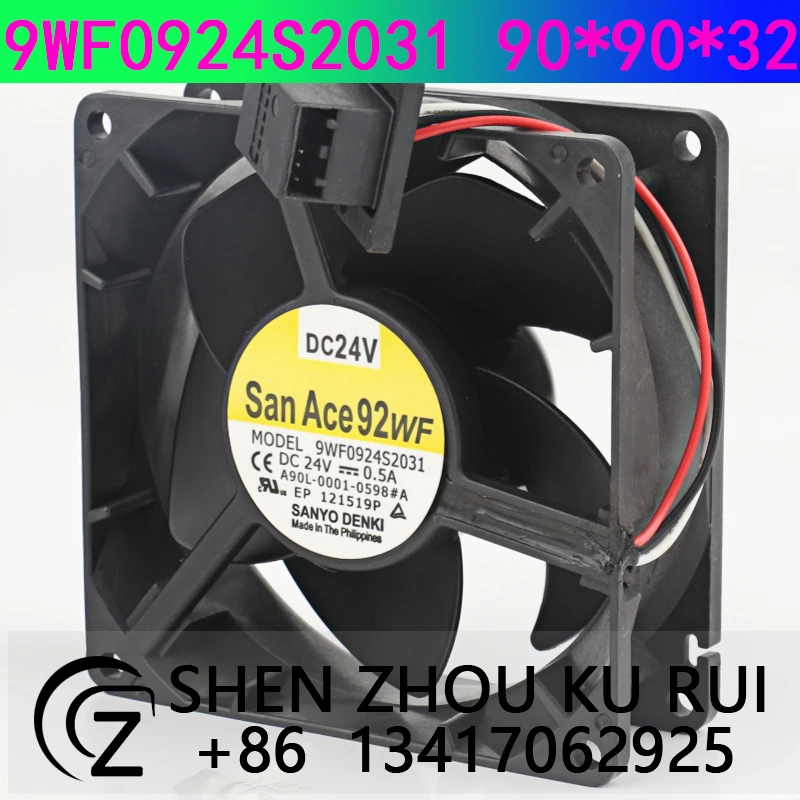 

Оригинальный вентилятор Sanyo 24V 0.5A 9032 9CM, водонепроницаемый, для усилителя Fanuco, осевой, 9WF0924S2031, охлаждающий