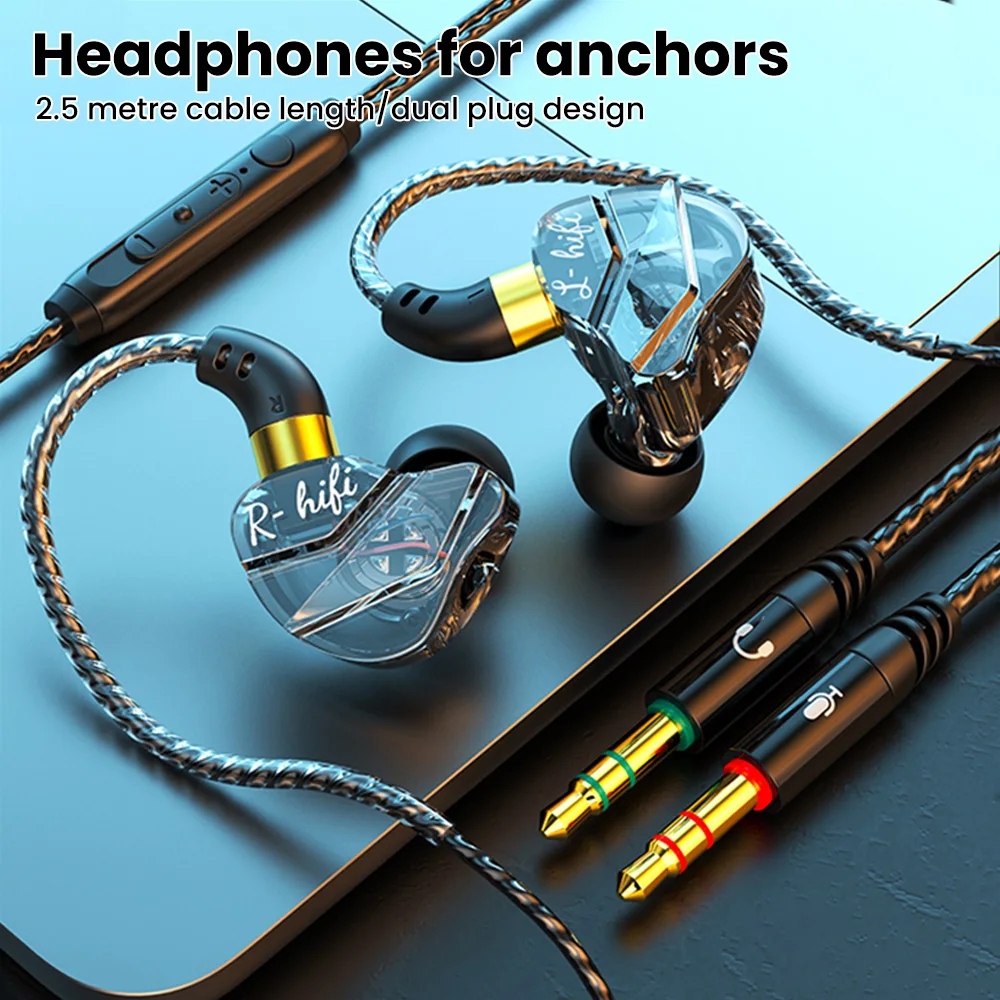 المزدوج 3.5 مللي متر التوصيل سماعات أذن سلكية سماعات الألعاب لكمبيوتر مكتبي سماعة ألعاب ميكروفون الاستماع في الأذن سماعات الأذن للكمبيوتر