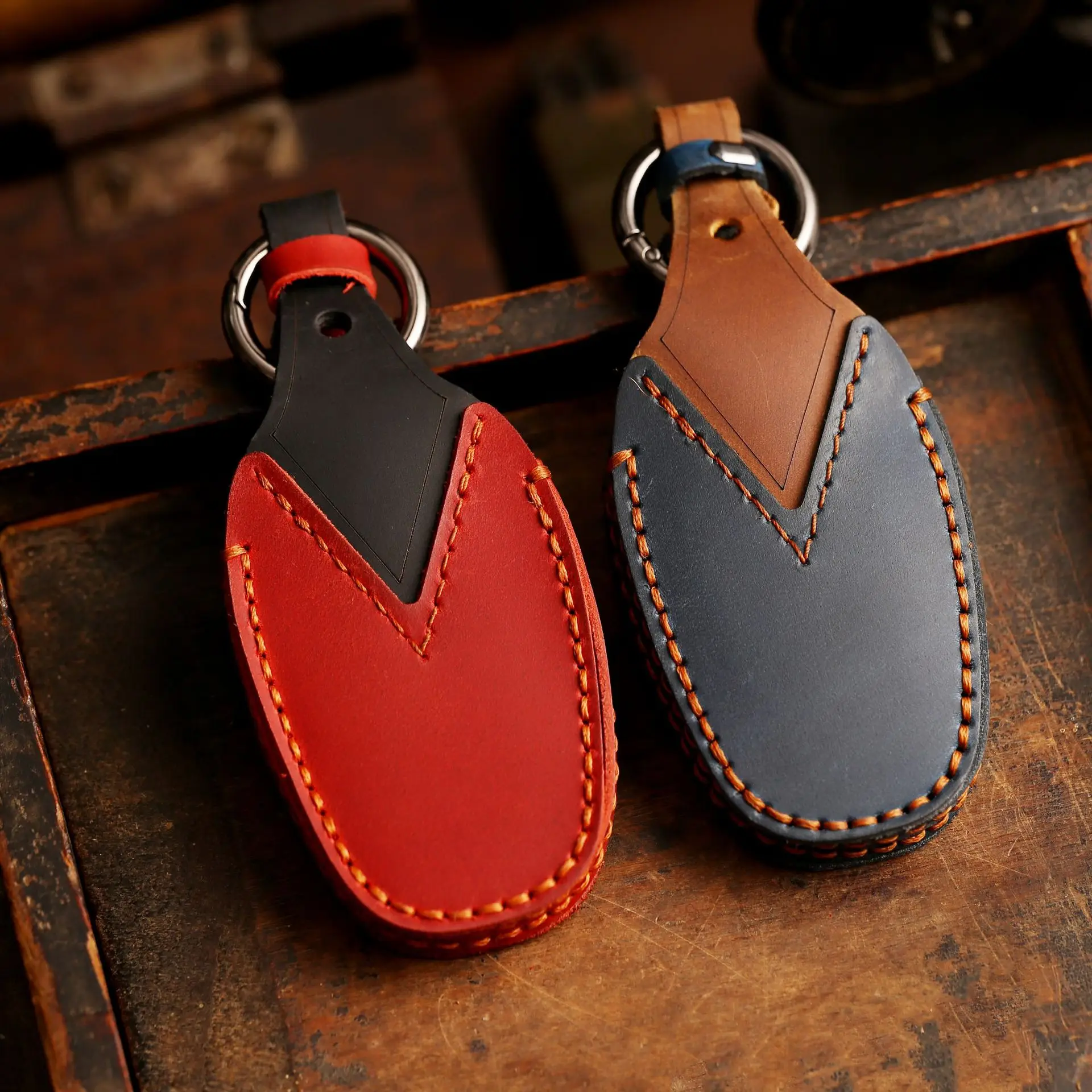Leather Protective Shell for Peugeot 308 408 508 2008 3008 4008 5008 Citroen C4L C6 C3-XR Picasso DS3 DS4 DS5 Car Key Case Cover - Image 4