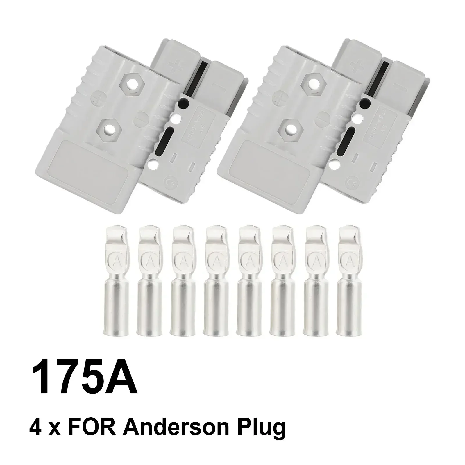 Compatible with Various Vehicle Types 4X For ANDERSON Plug Cable Terminal Battery Power Connector 175 Amp Grey/Red