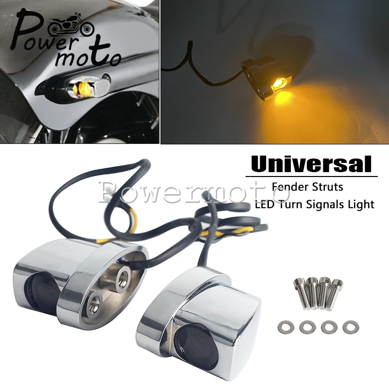 

Motorcycle Rear Fender Struts 12V LED Turn Signal Lamps Blinker Amber Lights For Harley Honda Suzuki Dirt Street Bikes Universal