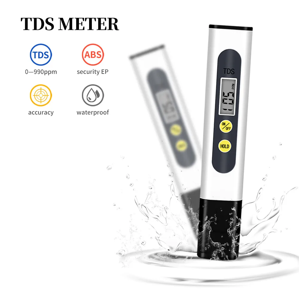 Automatic calibration TDS Meter Digital Water Quality Tester for Water Purity Test, Swimming Pools, Measure 0-990ppm20%