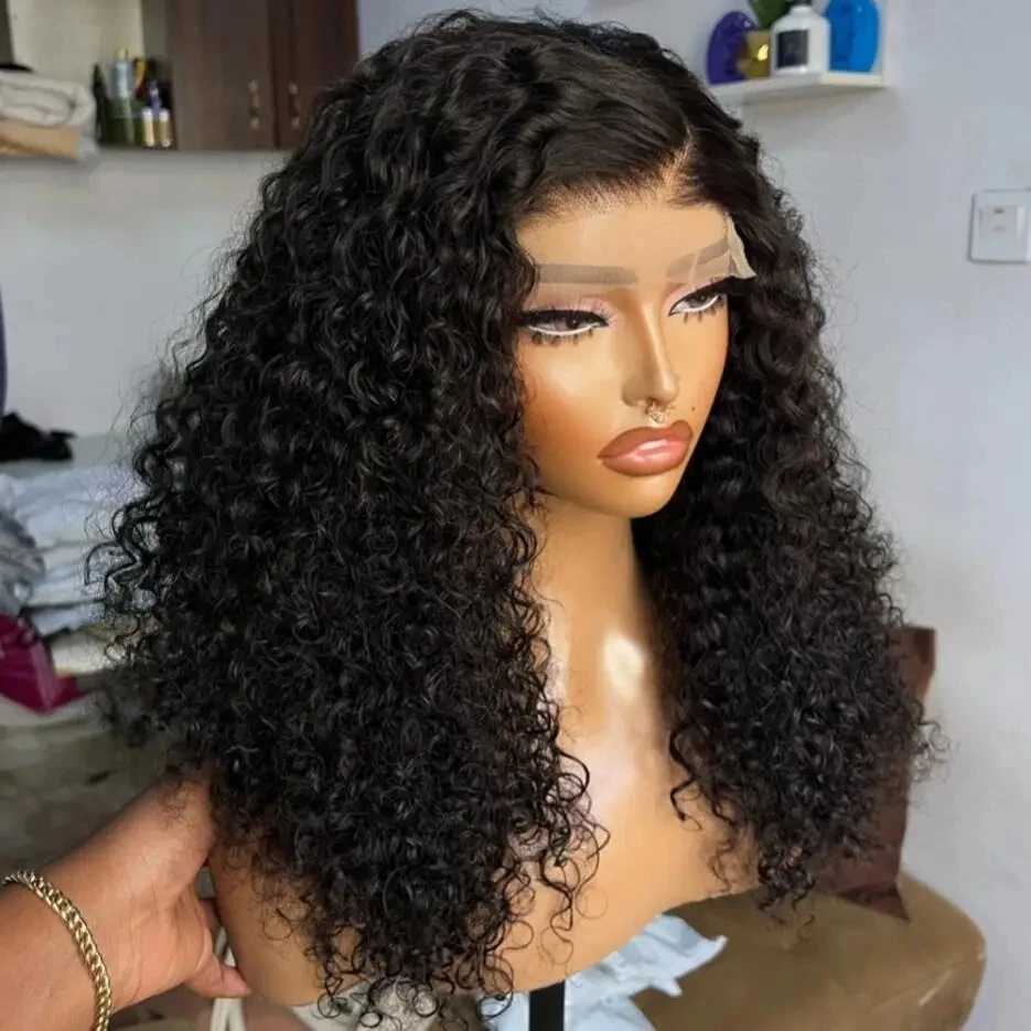 

Long Soft 24'' Lase Front Hair Wig 180Density Natural Black For Black Women Baby Hair Preplucked Daily Heat Resistant Giueiess