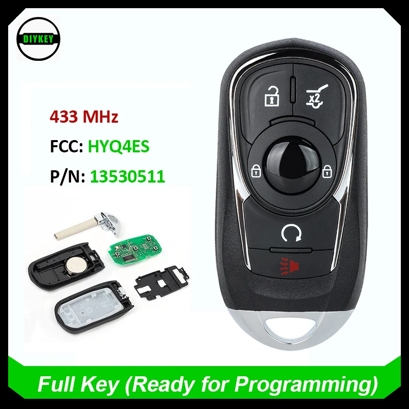 

DIYKEY HYQ4ES , P/N: 13530511 Smart Remote Key 433MHz ID46 FOB 5 Button for 2020-2023 BUICK ENCLAVE ENCORE Envis GX Envision