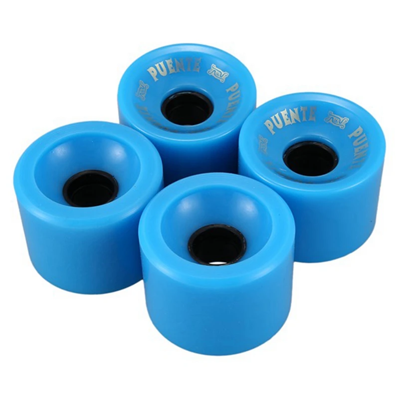 AA79 New PUENTE 4Pcs Cruiser Skateboard Wheels PU Wheels Long Board Cruiser Wheels With ABCE-9 Bearings