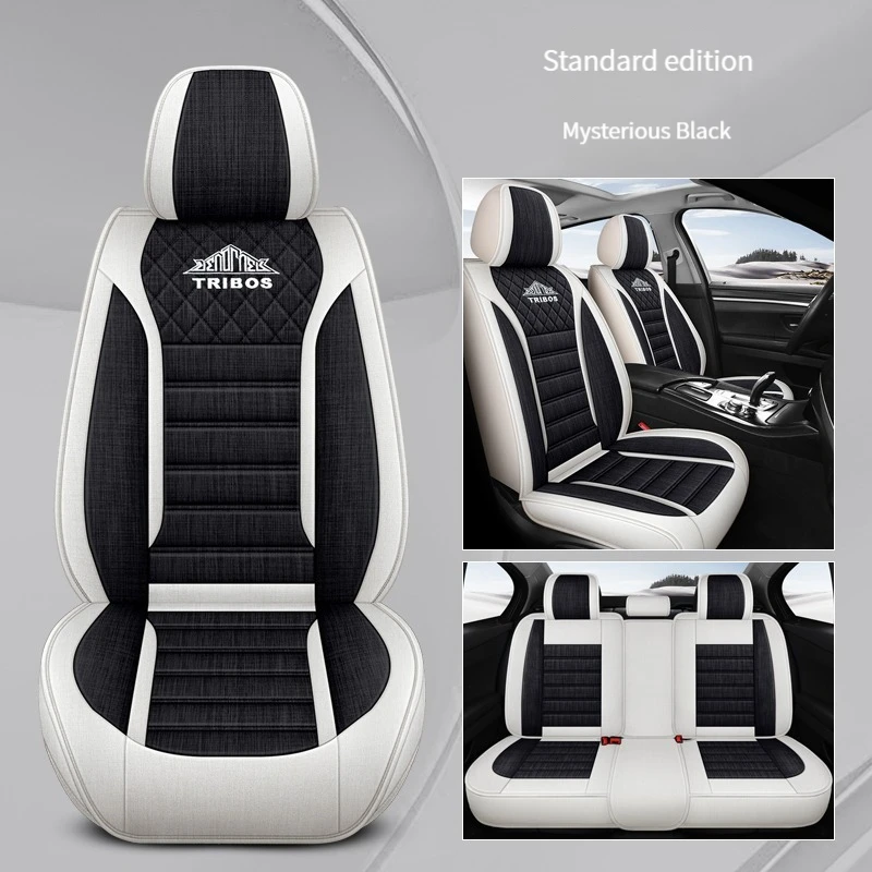 Full Set Of Universal Linen Summer Car Seat Cover For Lincoln Aviator MKZ Mark MKC Continental MKX MKS Navigator Car Accessories