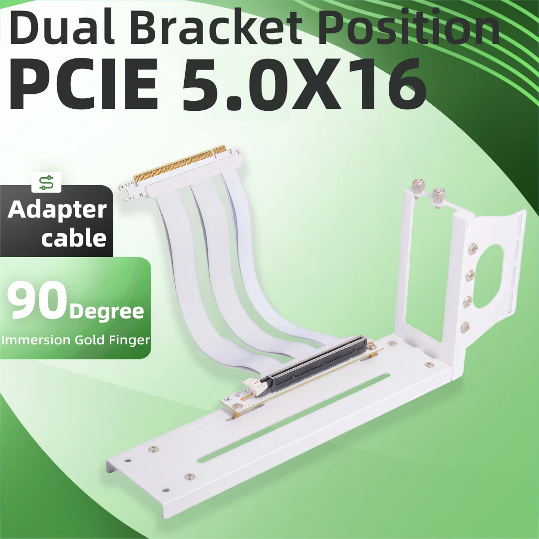 

Кабель-удлинитель для видеокарты ADT-Link PCIE 5.0 16x с кронштейном 90° ° Адаптер-райзер для игровых ПК и серверов с ИИ