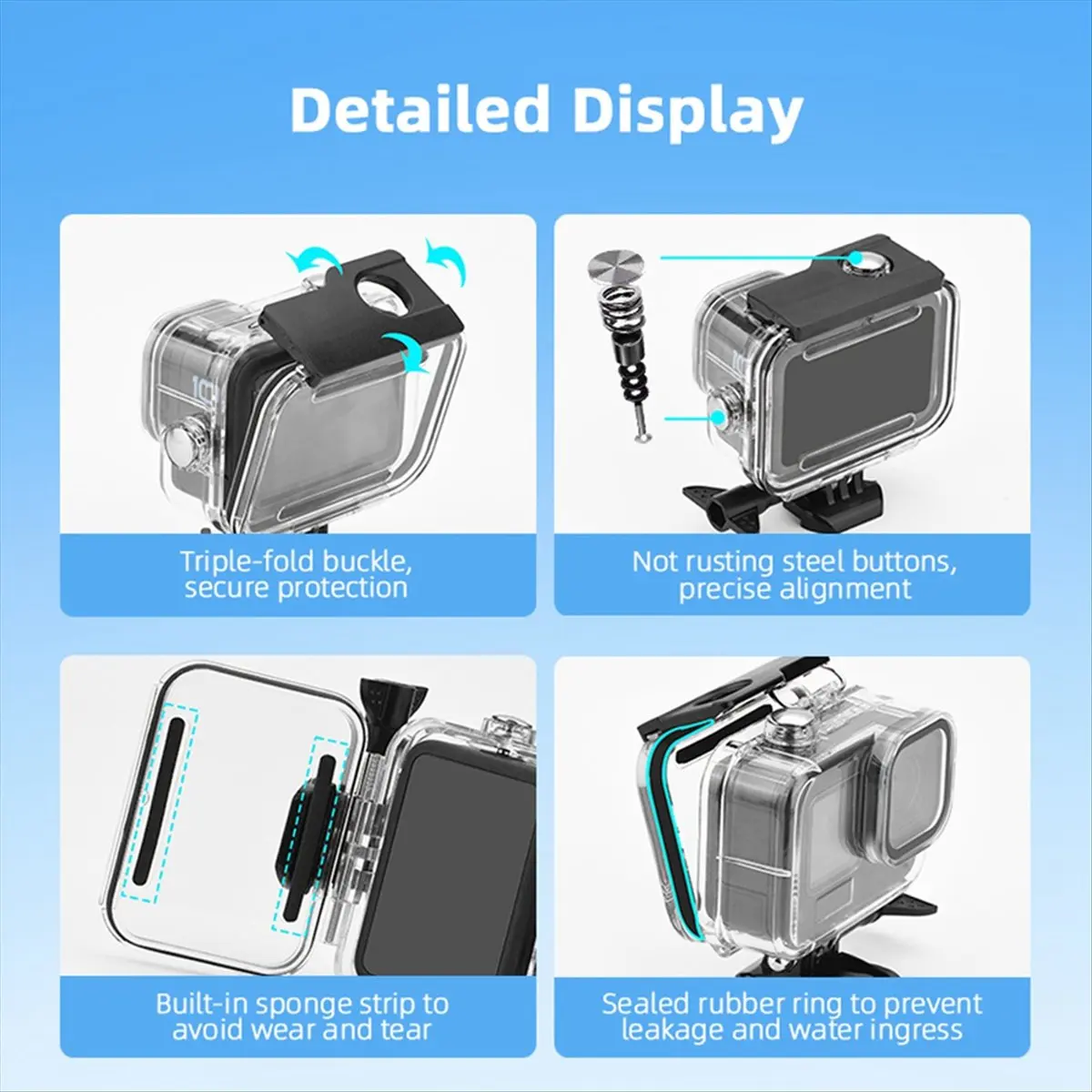 ABGN 60M Waterproof Case for 12 11 10 9 Underwater Diving Housing Cover Action Camera Accessories,A