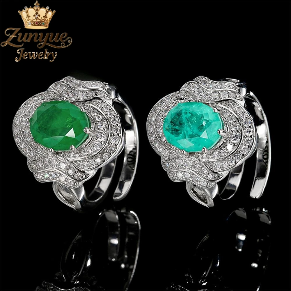 

High-End Colorful Glass And Diamond Stereoscopic Ring Luxury Quality Fashion Jewelry Exquisite Elegant Charms Popular Young Gift