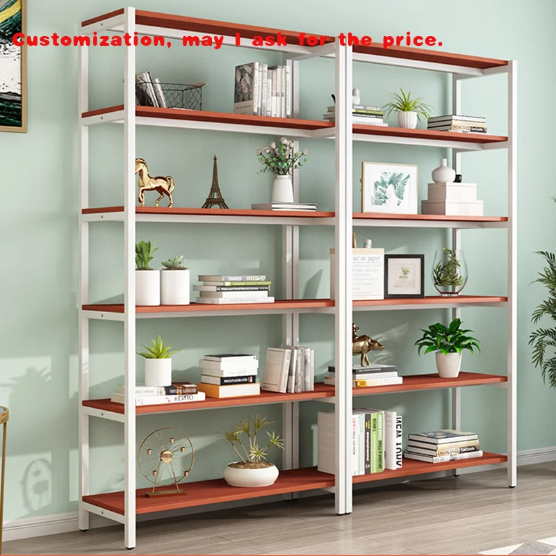 custom.Steel and Wood Light Duty Display Stand with 5-6 Shelves Easy Installation Freestanding Storage Rack
