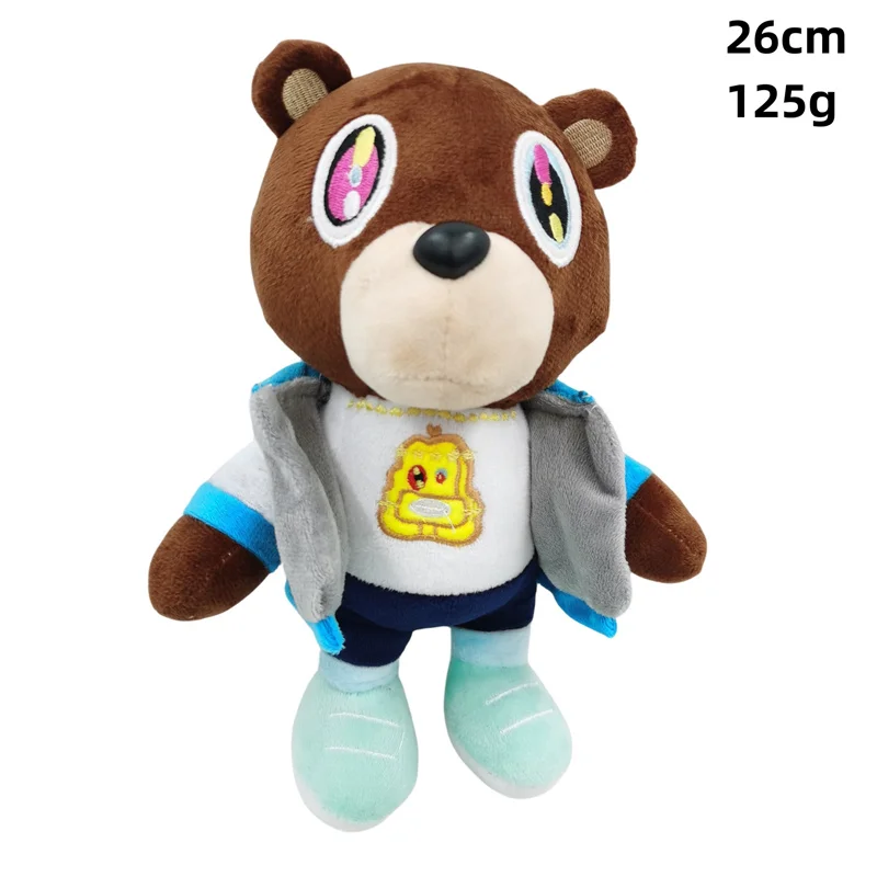 26cm Kawaii Kanye Dropout Bear Teddy Bear Plush Toys Kanye West Graduation Soft Stuffed Home Room Decor Birthday Gift