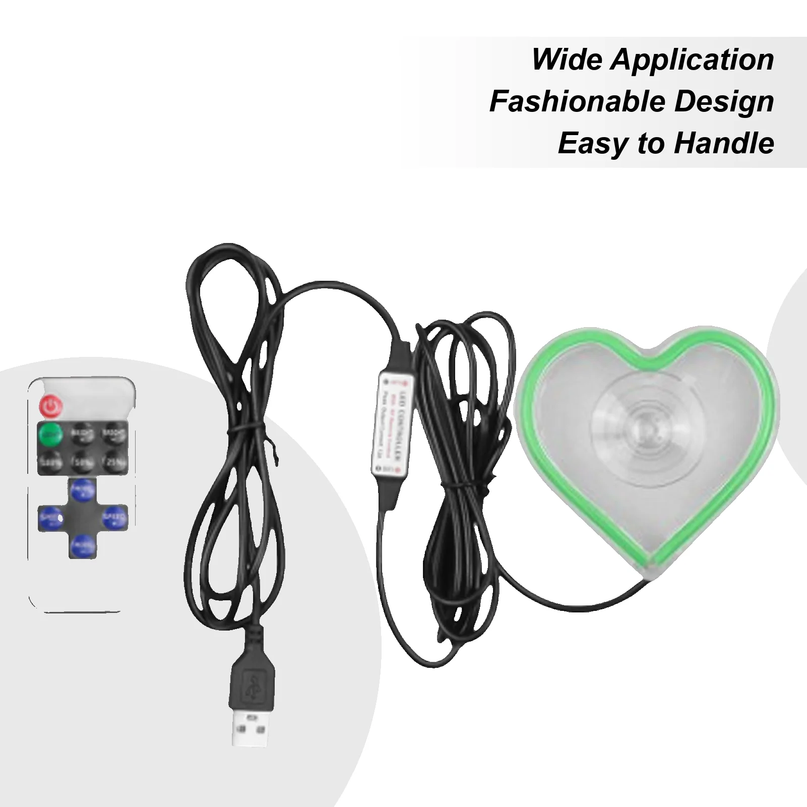 

Heart Light Heart-Shaped Ambient Light Automotive Interior Decoration Neon Lighting For Home Truck Dashboard Holiday Date