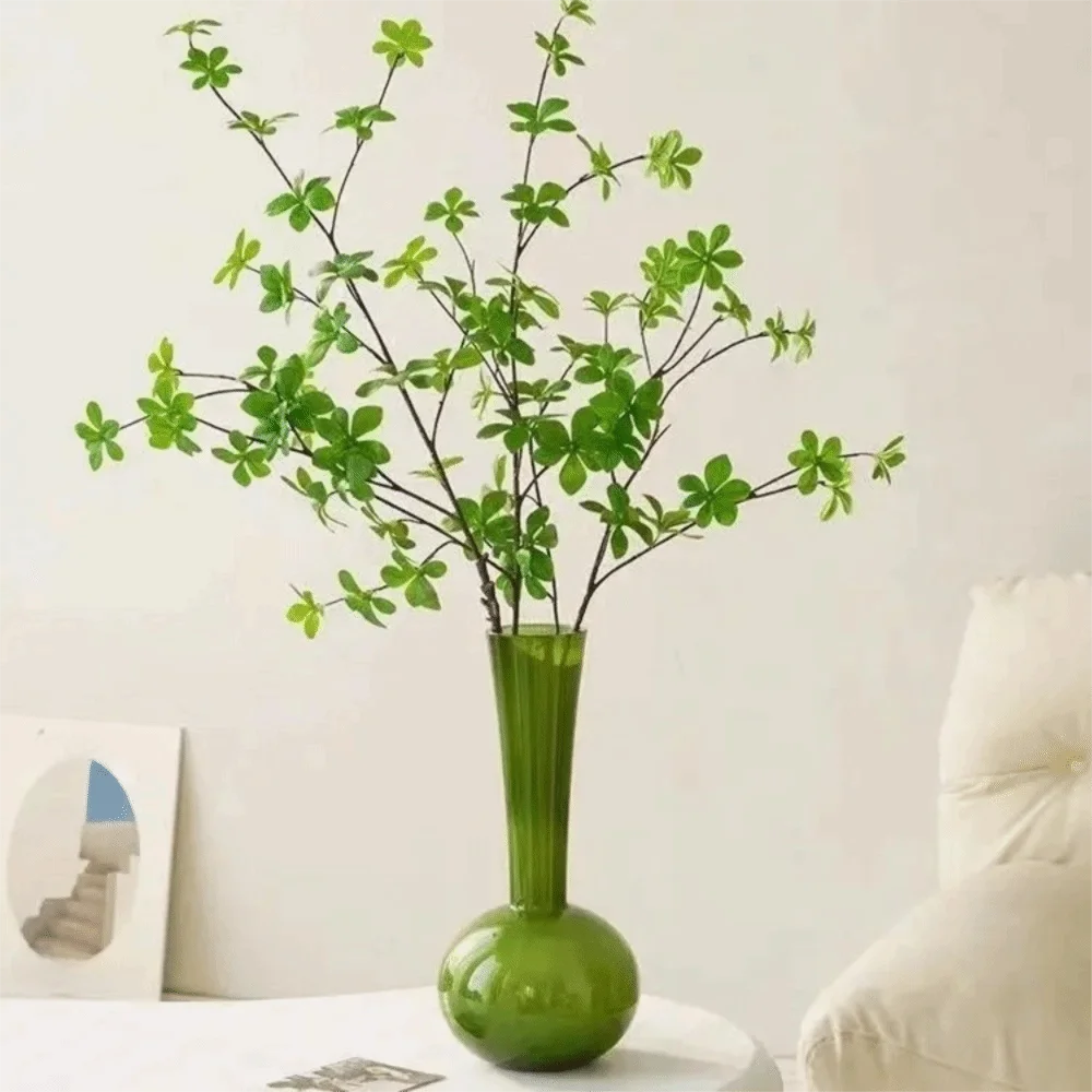 Desktop Flower Ware Olive Green French Vintage Vase Swan Neck Glass Hydroponic Vase Unique Luxury Dried Flower Vase Living Room