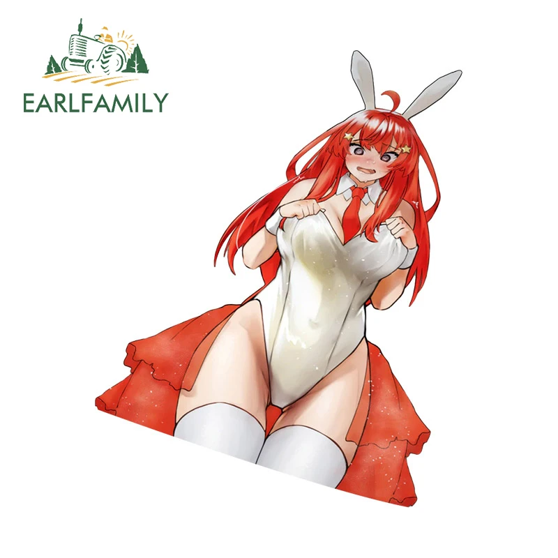 

EARLFAMILY 13cm For Bunny Girl Nakano Itsuki Waifu Nakano Car Stickers Sexy Anime Waterproof Sunscreen Decals Car Styling
