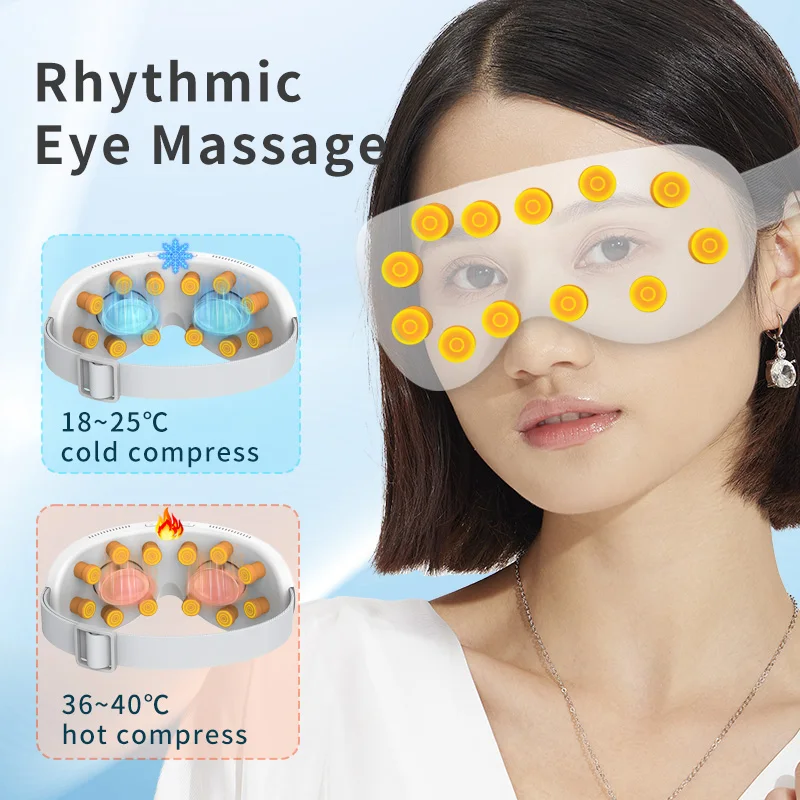 2026 Newest 3D Acupoint Timing Control Eye Mask for Migraine Relief Electric Eye Massager Hot Cold Relax Vibration Eye Care Tool