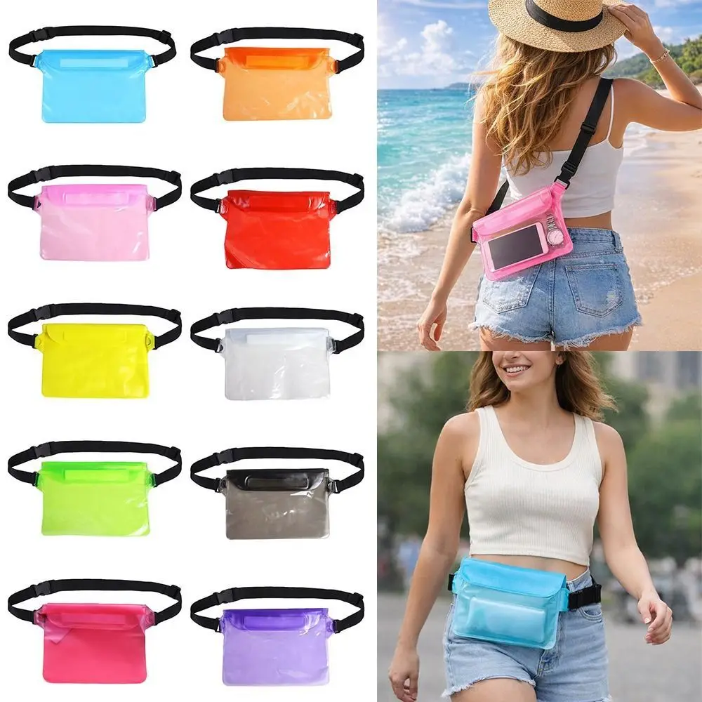 

Transparent Waterproof Waist Bag Large Capacity 3 Layer Protection Swimming Bag Multi-Layer Seal With Waist Strap