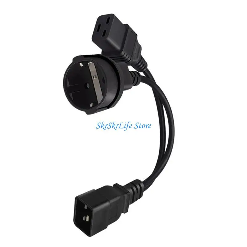 

E65E 1PC Single C20 to C19 + EU4.8MM Short Splitter Adapter Cable Cord 30cm