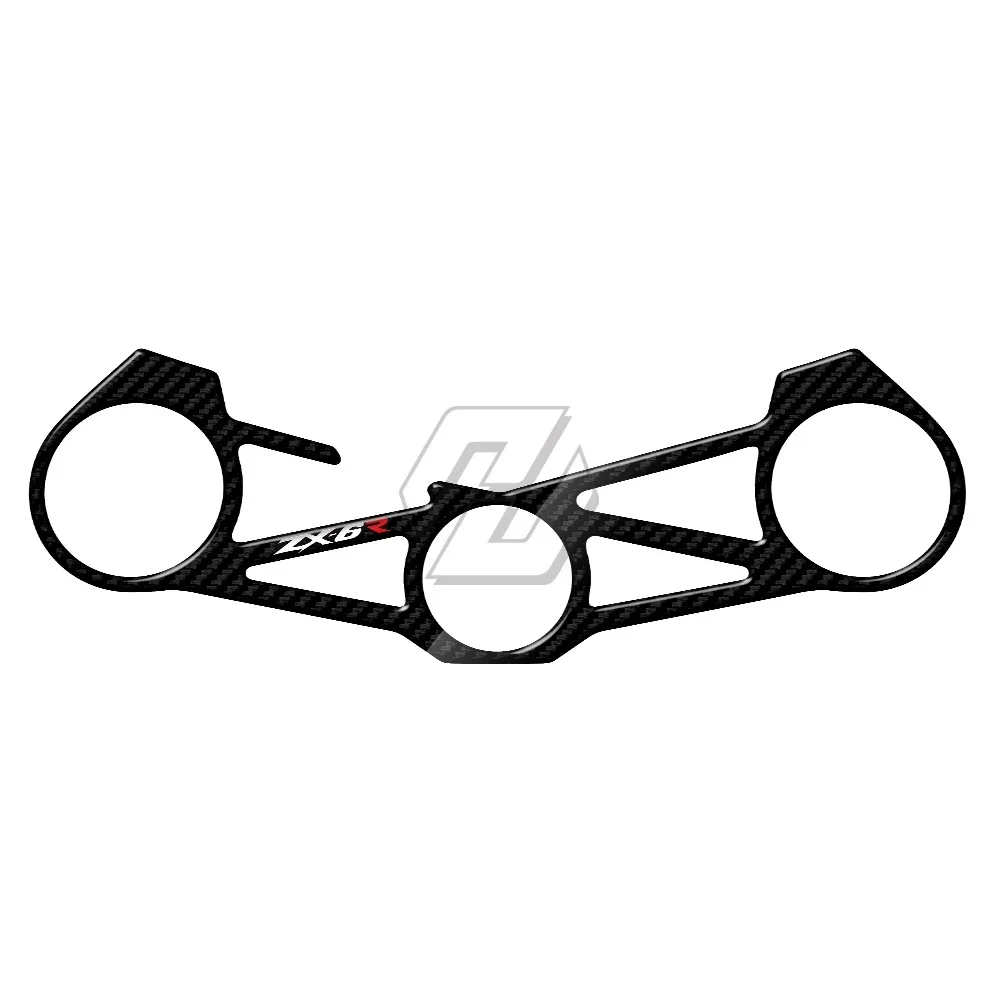 3D Carbon Fiber Triple Tree Yoke Cover Protector for Kawasaki ZX6R ZX-6R ZX 636 2012-2016 Tank Pad Motorcycle Accessories view 3