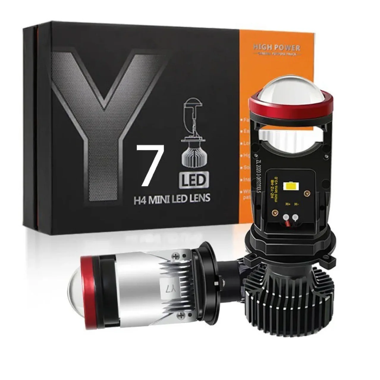 

Y7D Turbo Fan H4 LED Headlights Car Mini Projector Lens 6000K Super Bright 20000LM Hi Lo Beam Bulb LED Car Light Lamp 110W 12V