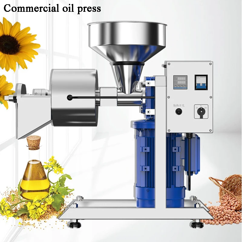 Commercial Oil Press Automatic Intelligent Sunflower Seed Vegetable Seeds Peanut Sesame Walnut Electric Kitchen Oil Extractor
