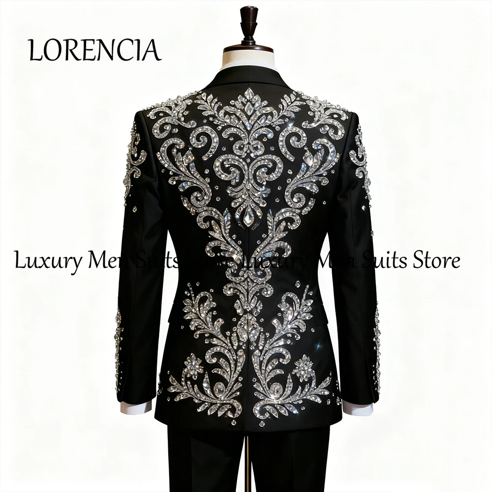 رائعة الماس الدعاوى للذكور 2 قطعة كريستال البدلات الرسمية مجموعة مساء ملابس الحفلات مخصصة السترة السراويل رداء خطاباتخطابهزوجات فام #2