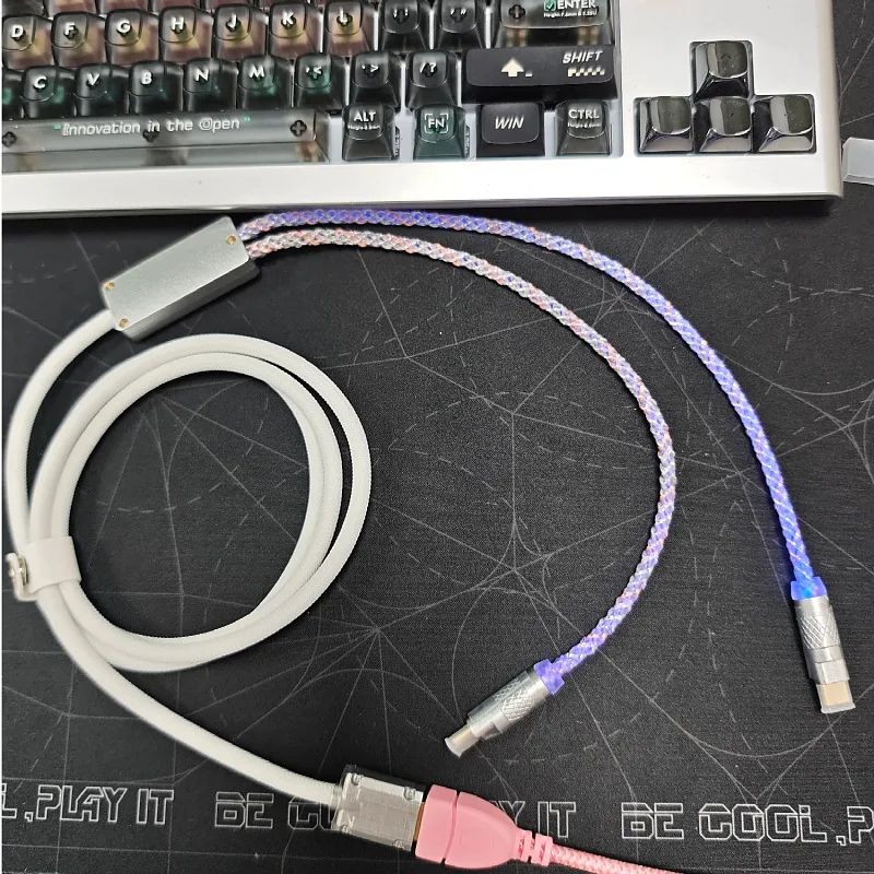 8K Speed Magnetic Axis Mechanical Keyboard Cable Dual TYPE-C 1.5m RGB Cable Customized Keyboard Mouse Accessories