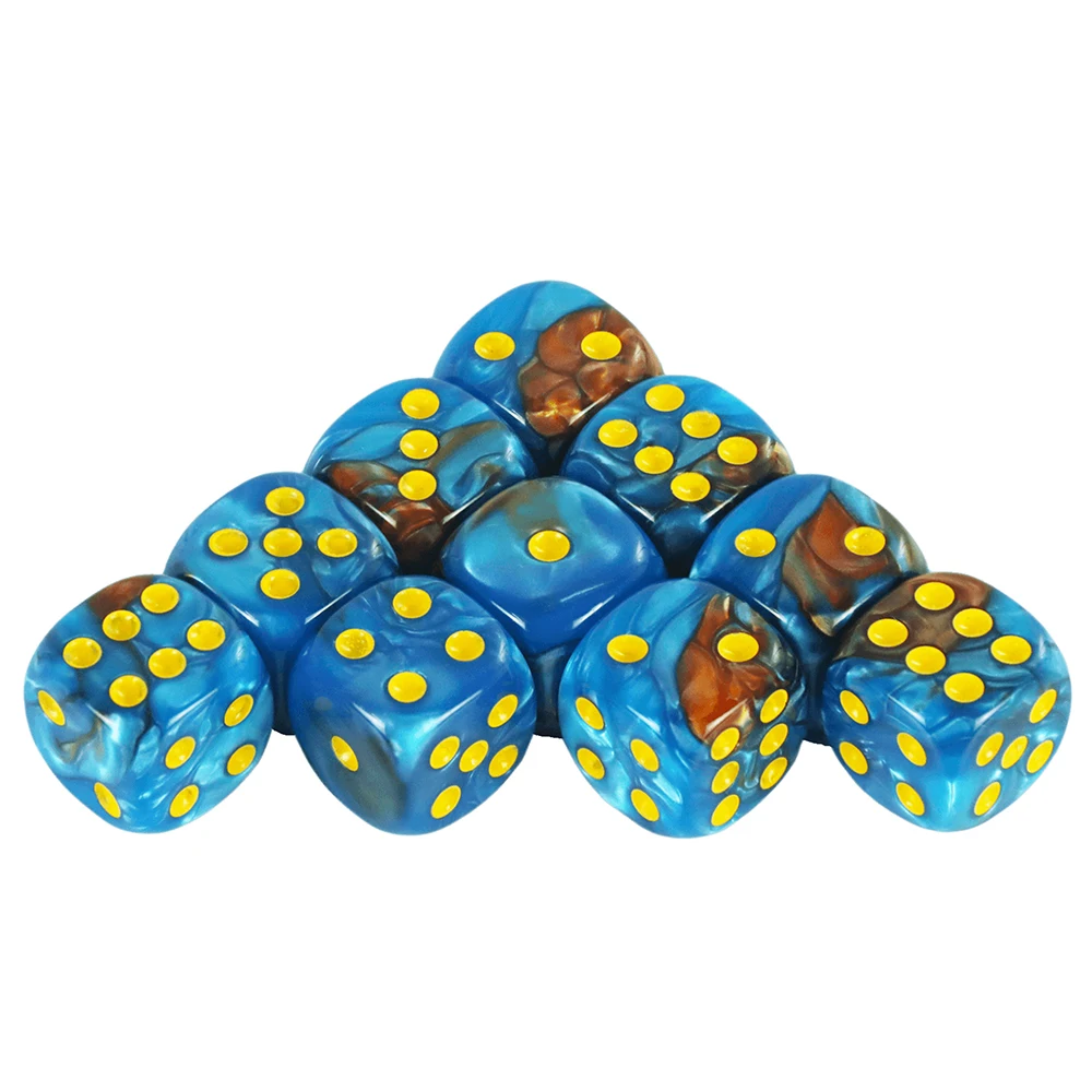 T & G 10 teile/satz von 12mm D6 Gambling Dice mit Gold Standard Dot für Tabletop Spiel