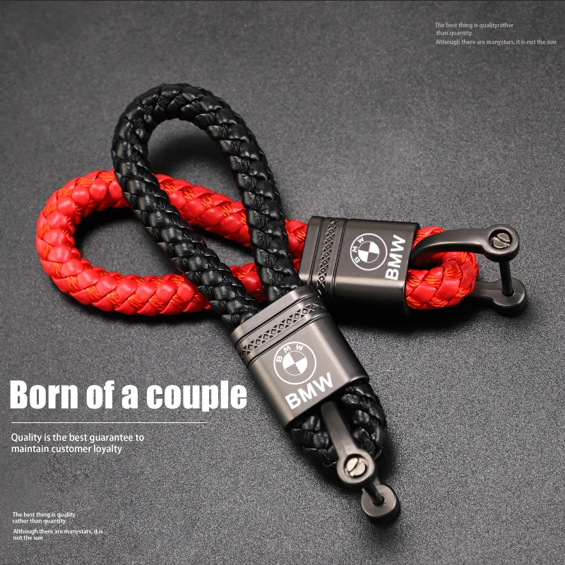 شعار سيارة حبل مضفر كيرينغ سلسلة مفاتيح معدنية اكسسوارات لسيارات BMW الأداء E46 F30 E60 E90 F10 X5 E70 E39 E36 E87 X7 E92 E91 E #1