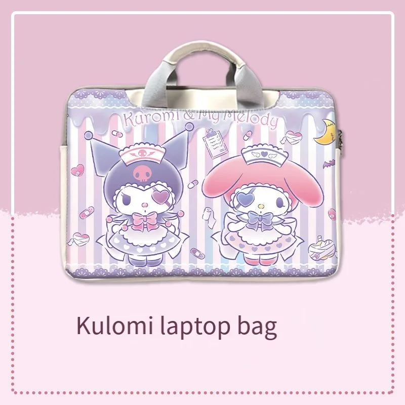 Sanrio Kuromi Laptop Bag Laptop Bag Apple Universal High Capacity Cute Anime Figure Kawaii Waterproof and Wear-Resistant New 24