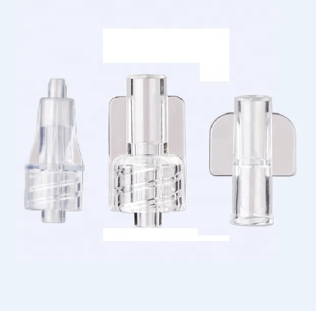 Disposable Input liquid set components drip chamber, female and male luer lock connector