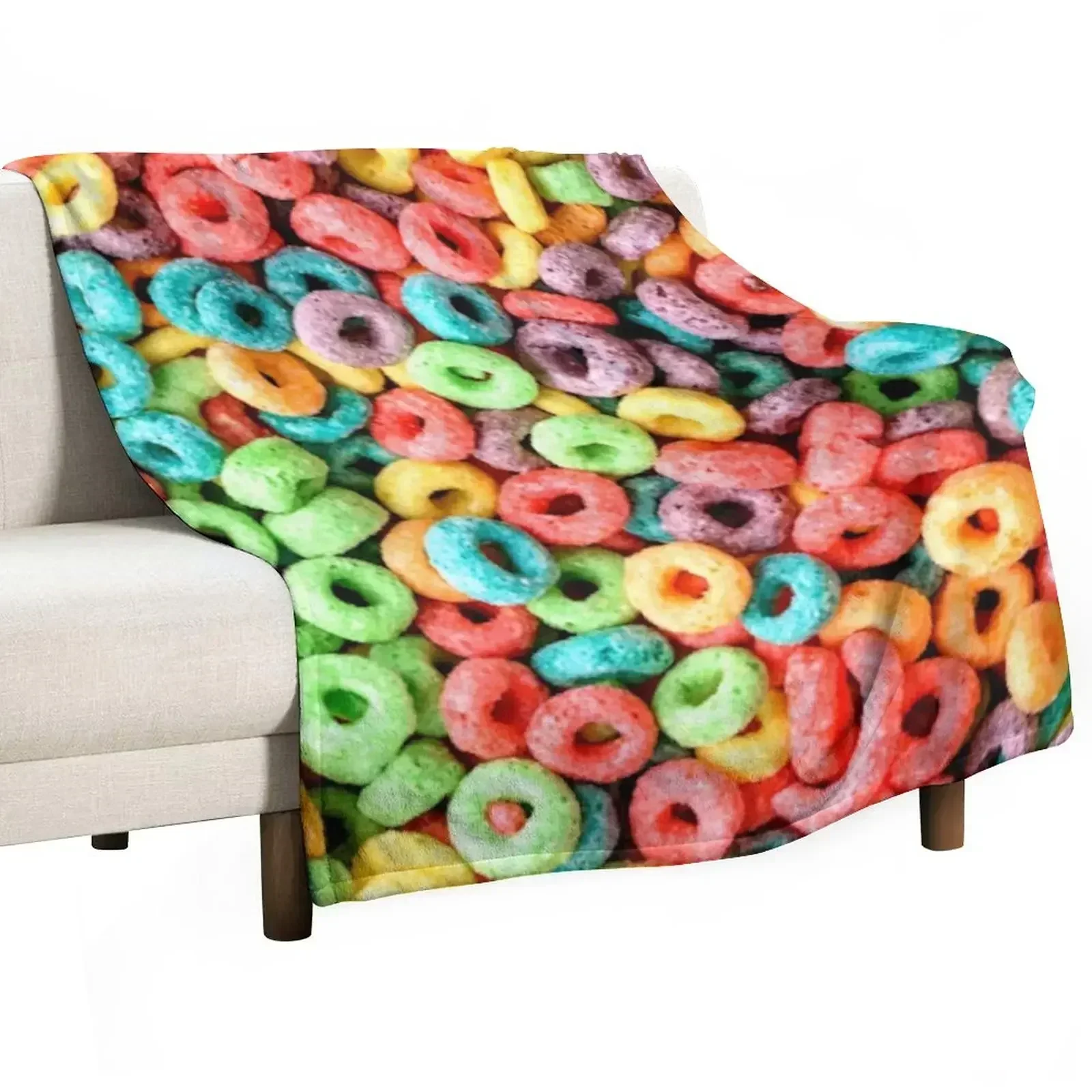 Fruit Loops! Throw Blanket Bed linens Decorative Beds for sofa Giant Sofa Plush Winter beds Blankets