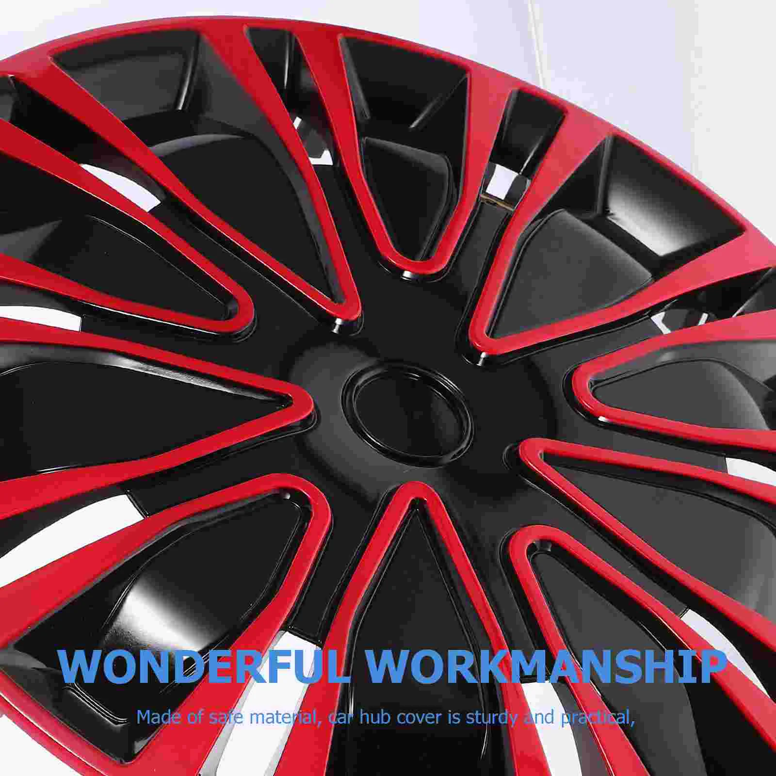 15 Inch Red Black Wheel Covers Car Wheel Case Wheel Skin Hub Caps Hub Car Wheel Wall Decor Car