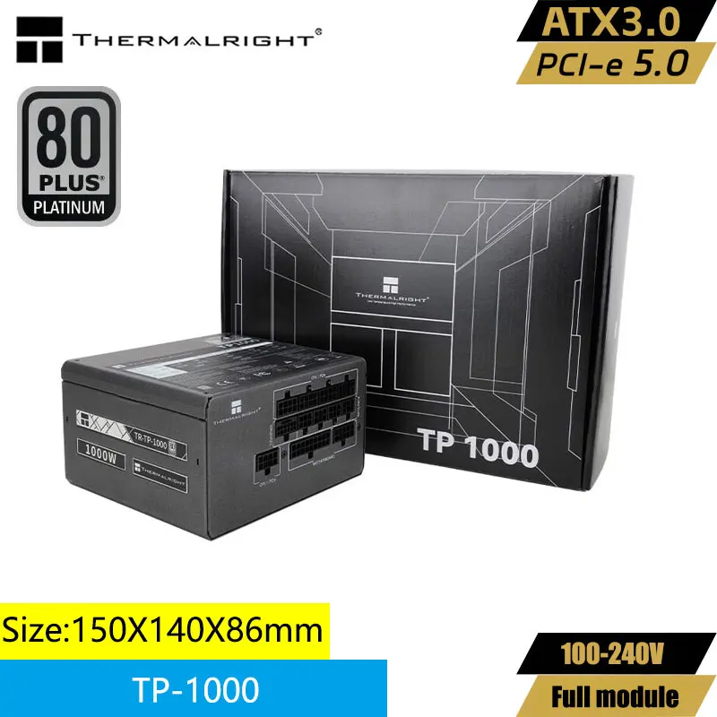 Imagem -01 - Thermalright-caixa de Computador Platina Modo Completo Fonte de Alimentação Suporta Voltagem 100240v 850 w 1000w Atx3.0 Pcie5.0