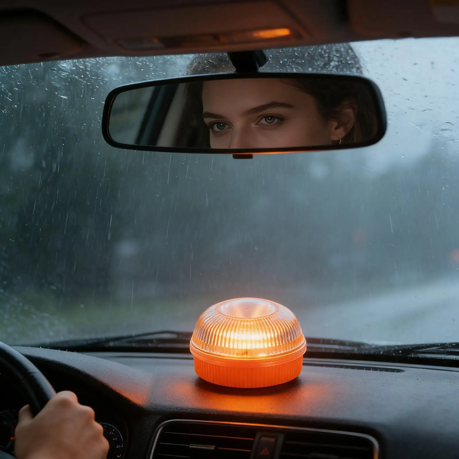 V16 flash light LED emergency light white light orange light car warning light traffic flash light magnetically fixed at the bot