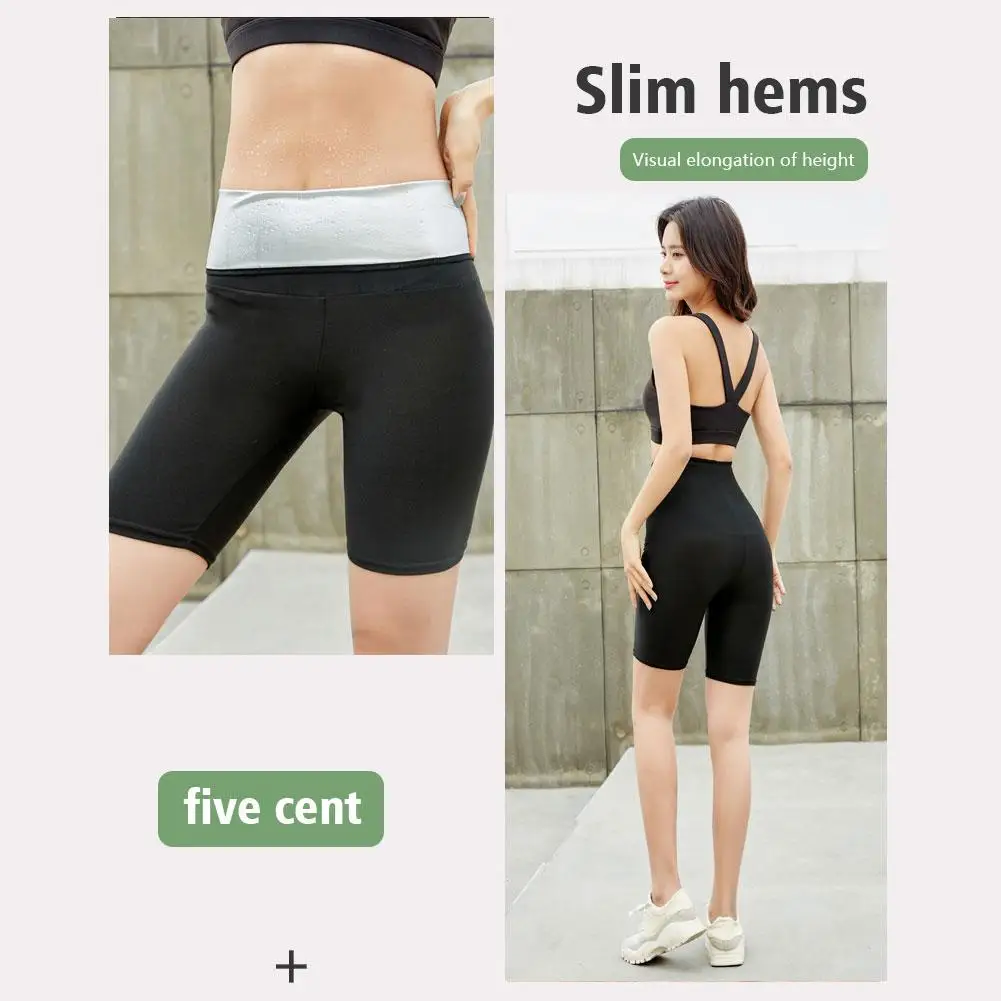 Abdomen Control Hip-Lifting Sweat Pants For Women Sauna Beam High Waist Body Fitness Breasted Five Point Shorts Vest Z8G7