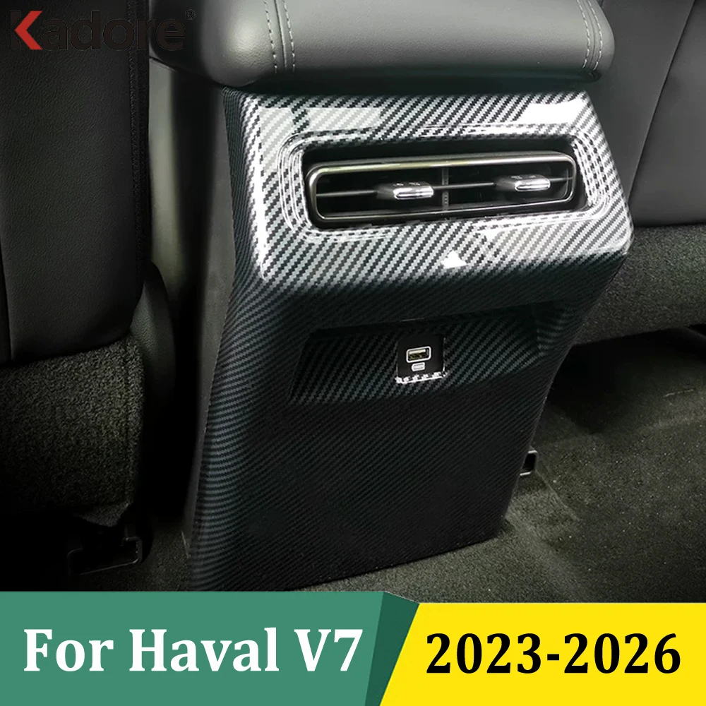 For Haval V7 2023-2025 2026 Rear Armrest Air Vent Cover Rear AC Outlet Anti-Kick Wrap Cover Trim Car Modification Accessories