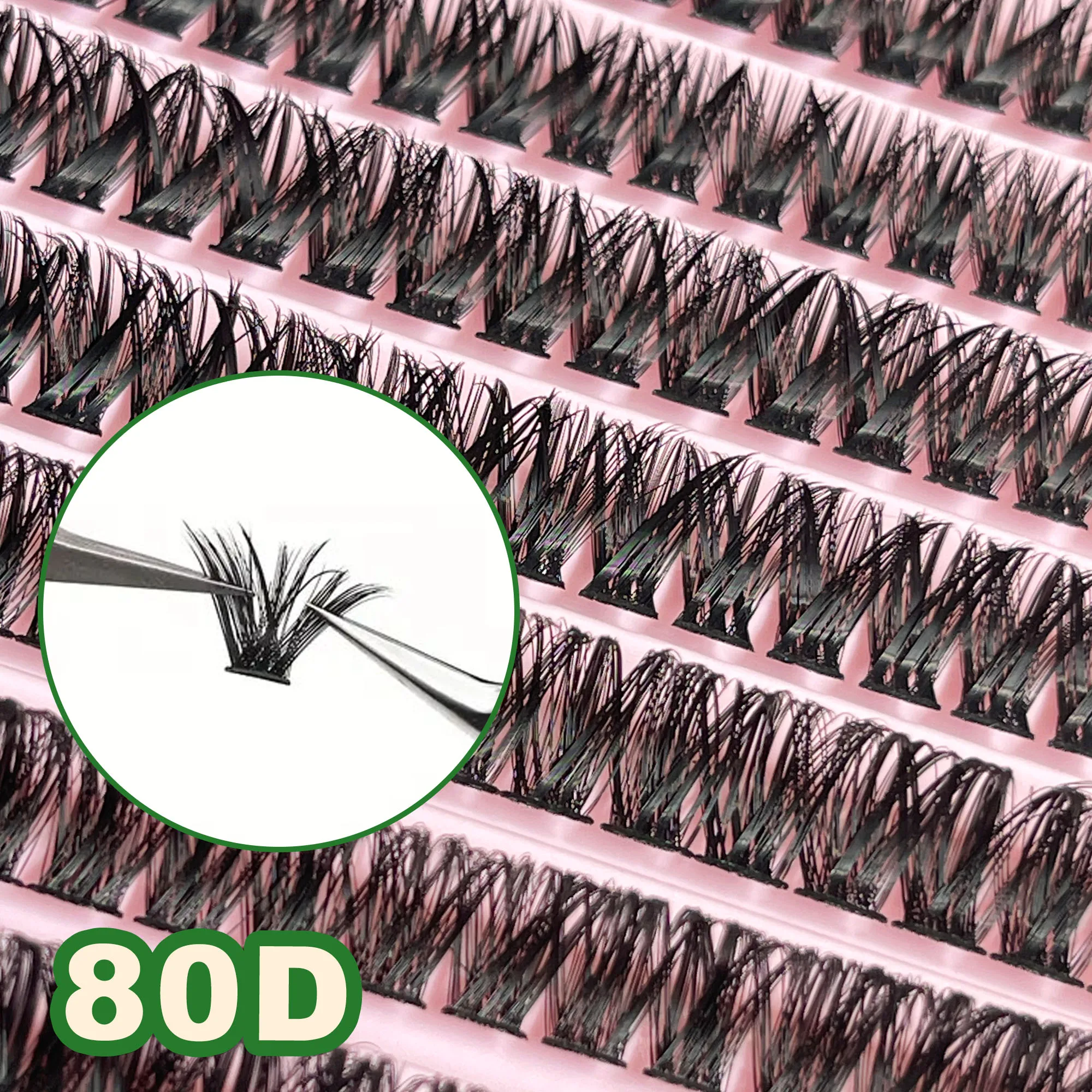 Künstliche Wimpernkollektion, 200 Sets, 30P, 40P, 80P. Einzelne Cluster-Wimpern, DIY-Wimpern C-D gekräuselt, Make-up-Tools