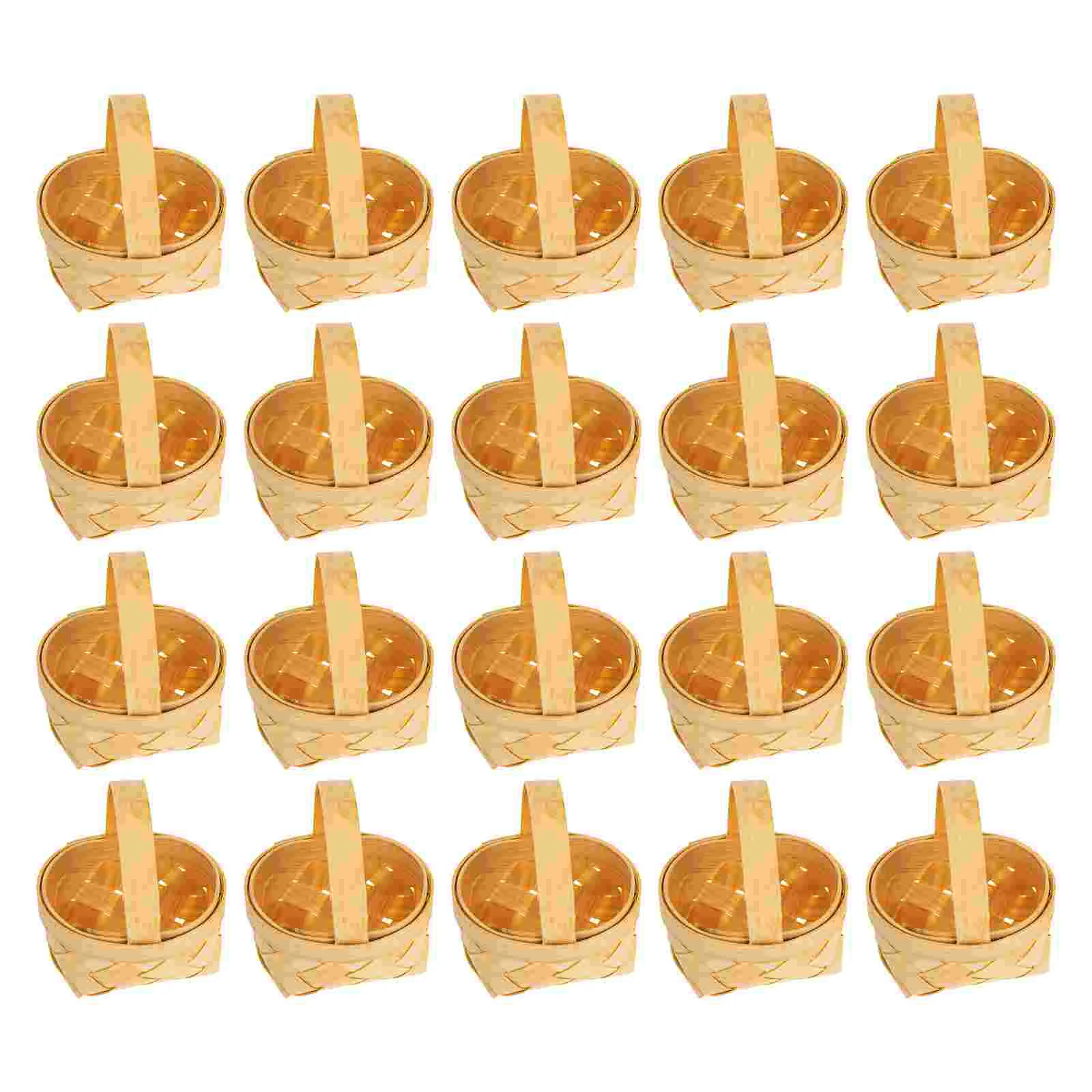 

20 Pcs Storage Basket Wood Chip Candy Hamper Baby Mini Pots for Plants Garden Gift Wooden Miniature