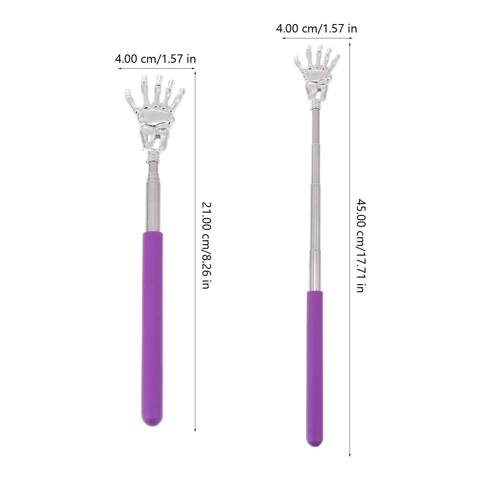 Extendable Stainless Steel Back Scratcher - close-up view
