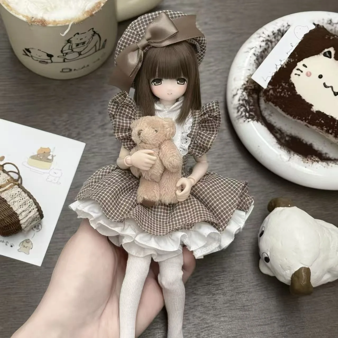 （customization 30day）BJD doll clothes suitable for azone 1/6 size Cute suspender skirt clothing set doll accessories (5 points)