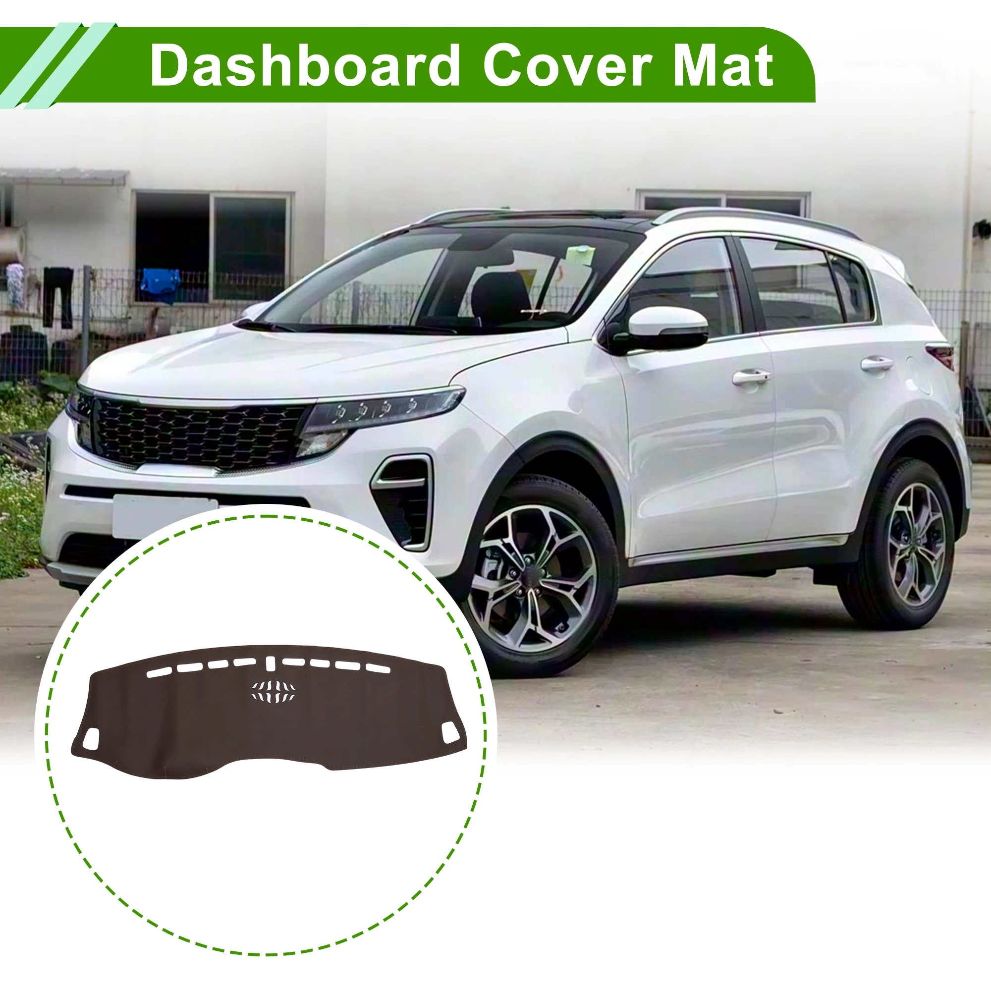 UXCELL Dashboard Cover for KIA KX5 2019-2021 Brown 1 Pc