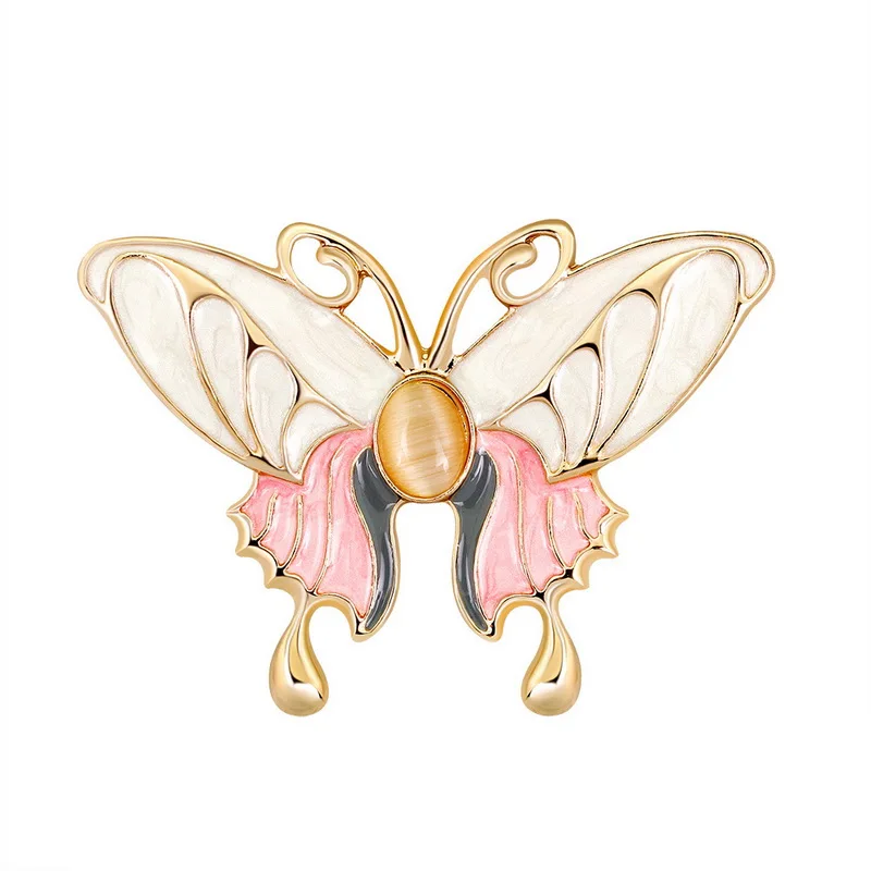 SKEDS Luxury Women Enamel Butterfly Insect Brooches Pins Vintage Crystal Pearl Brooch For Lady Jewelry Clothing Badges Corsage