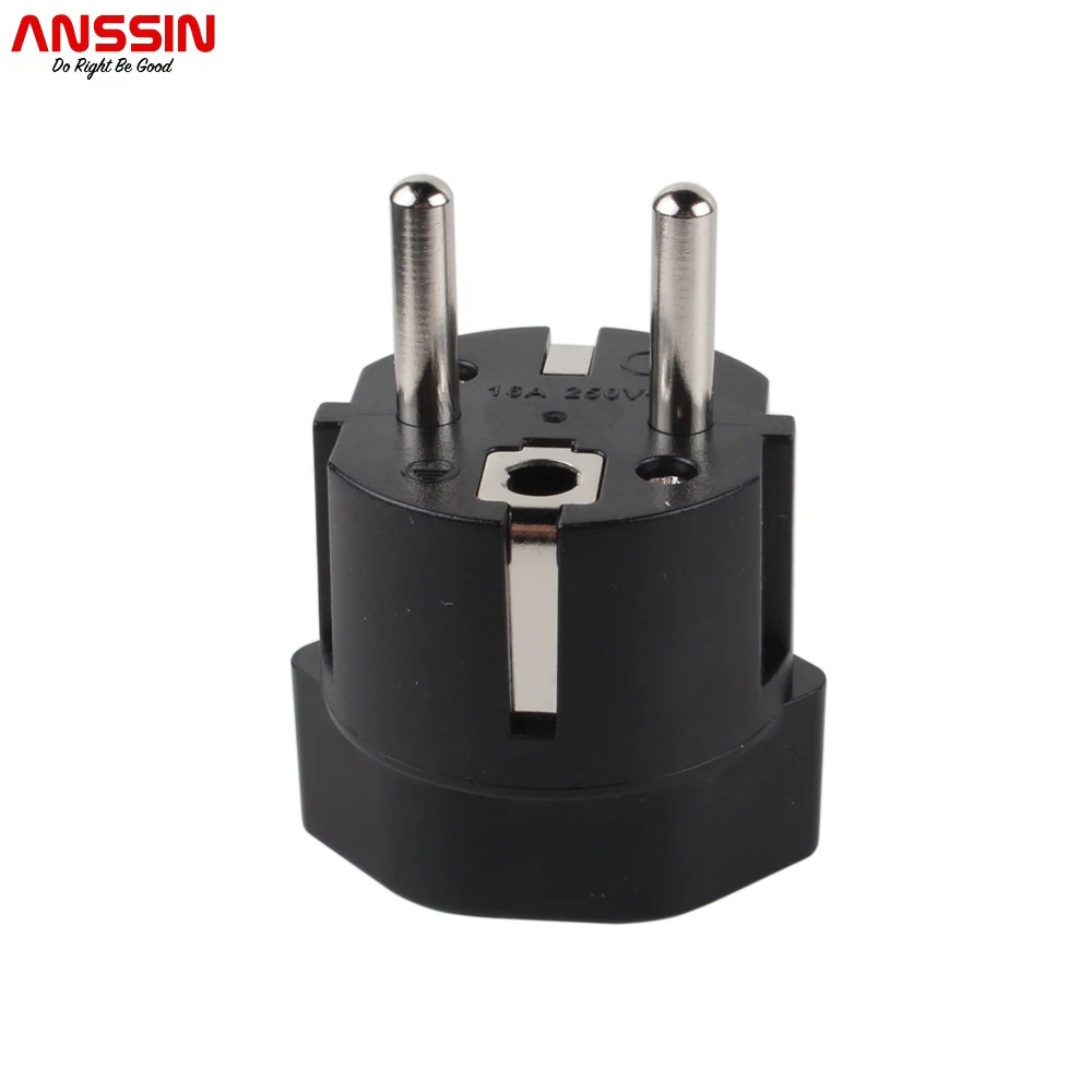 Swiss To Eu German French Adapter Plug With 16A Fuse And Safety Shutter, Available In White And Black