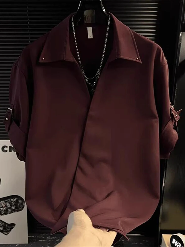 Fashionable Casual Short Sleeve Shirt Men's Summer 2026 New Style Breathable Lightweight Comfortable Loose Fit Plain Color Ma...