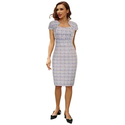 GRACE KARIN Women's 50s Vintage Bodycon Dress Cap Sleeve Wiggle Dress Gorgeous Work Pencil Dress Slim Fit Office Lady Workwear