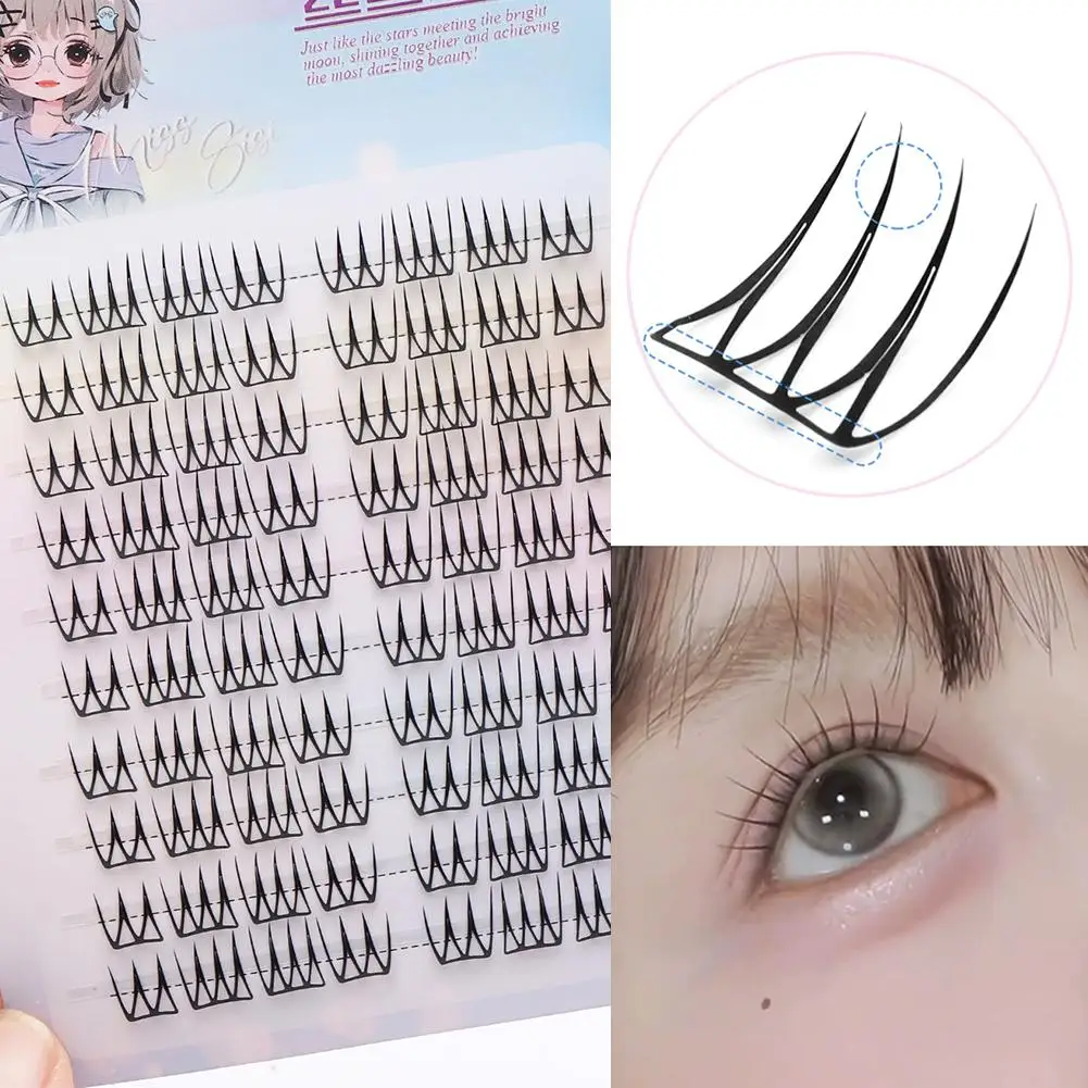 New DIY Cluster Lashes Book Lazy Girl Flower Eyelashes Cluster Natural Manga Fine Eyelash False Eyelashes Stem Single Exten A0H2