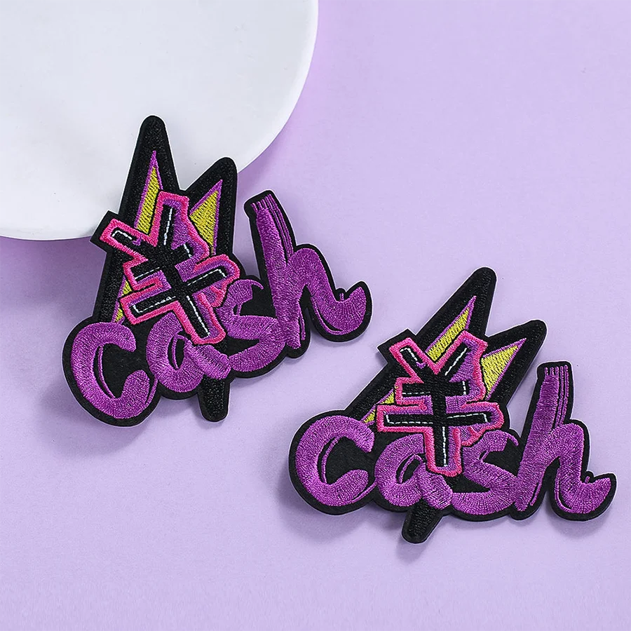 

Граффити Cash Punk Iron On Patch Уличный стиль Вышивка для толстовок, уличной одежды и сумок - Прочные модные значки «сделай сам»