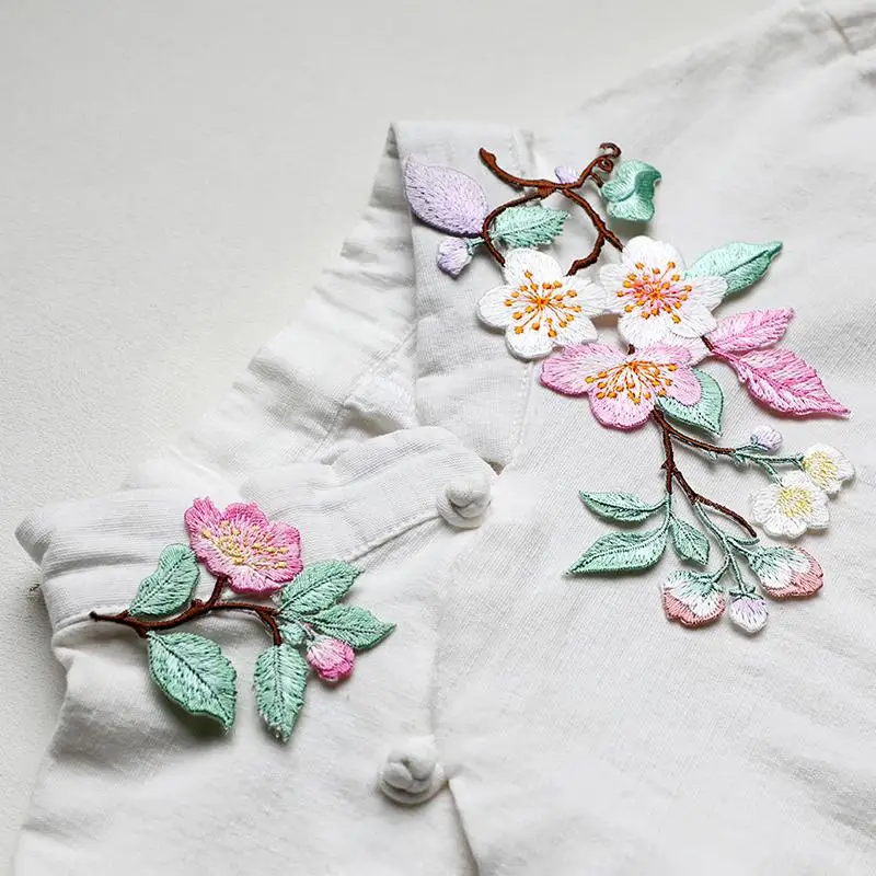 Eleganter Blumen-Stickerei-Aufnäher, 1 Stück, zum Aufbügeln oder Annähen, für Kleidung, Taschen, kreative Dekoration – Detail 10